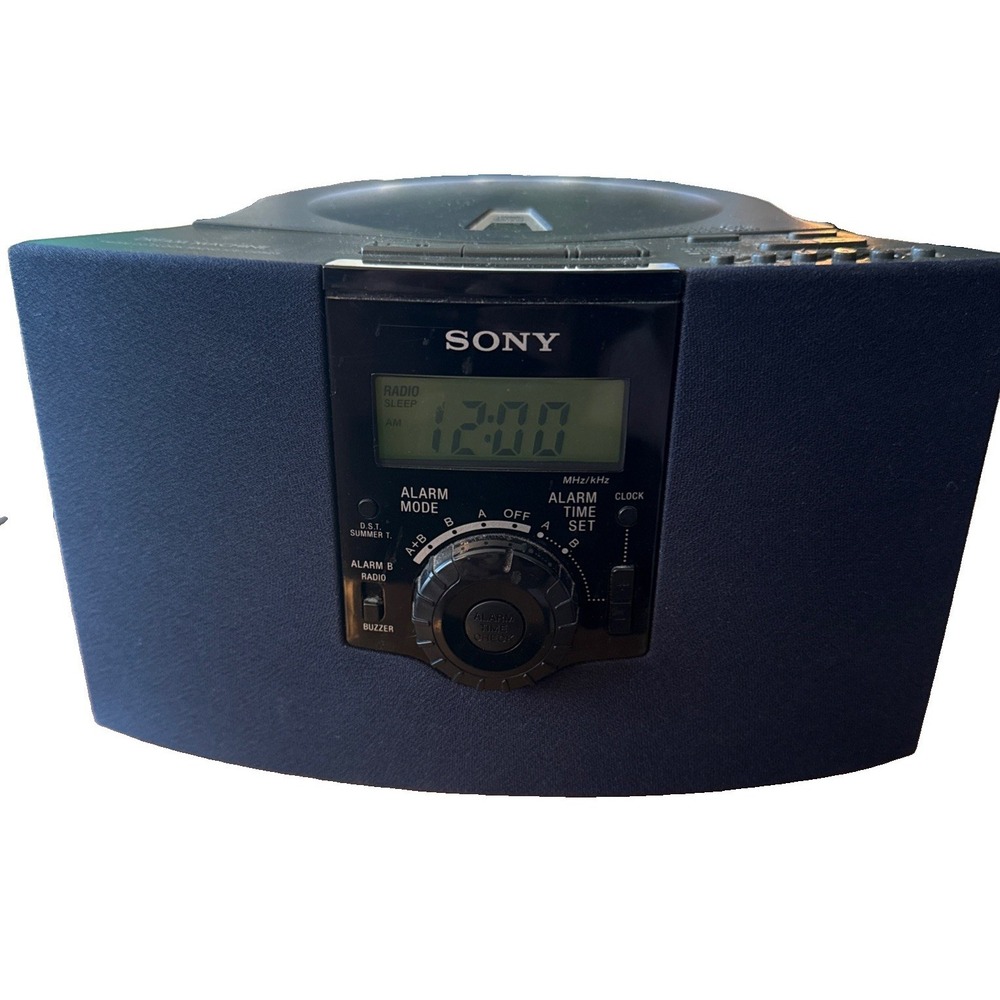 Sony Dream Machine ICF-CD823 CD Alarm Clock-AM/ FM-Corded-2000-Tested/Works